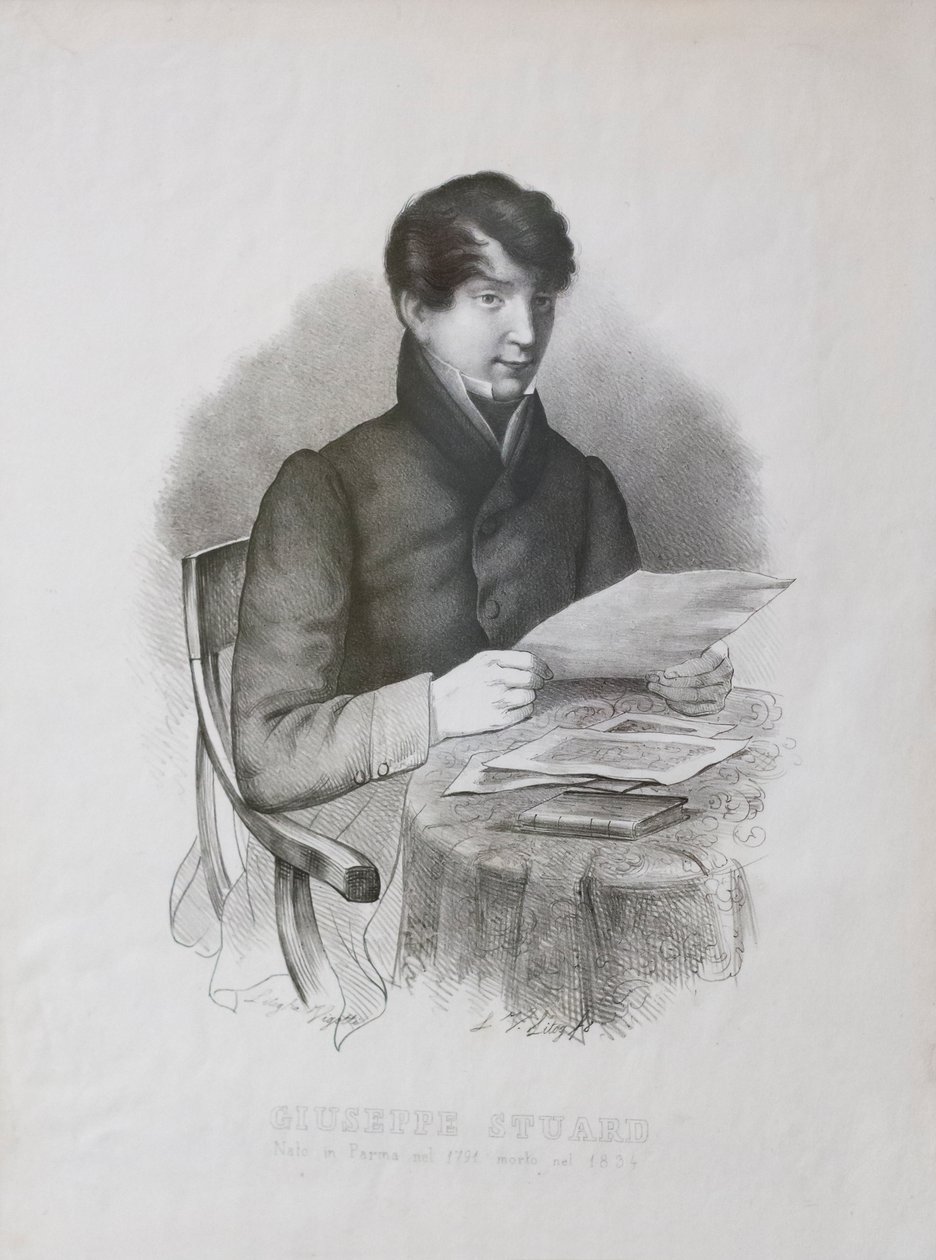 Portræt af Giuseppe Stuard (acquaforte) af Luigi Vigotti