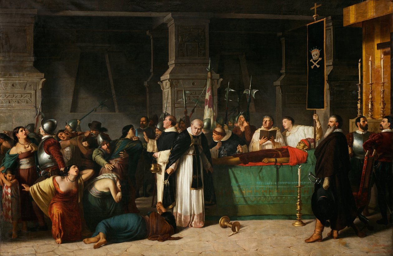 Begravelserne i Inca Atahualpa af Luis Montero