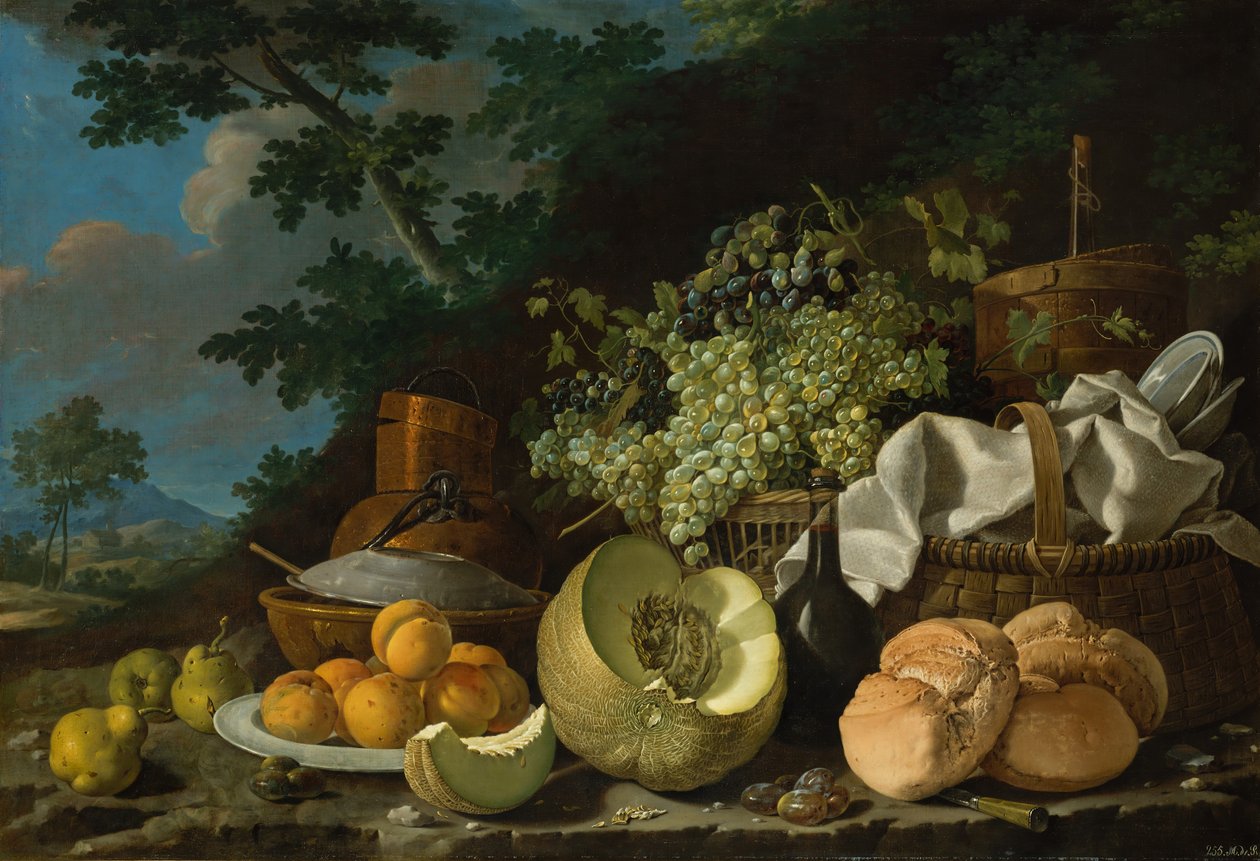 Eftermiddagsmåltidet La Merienda, ca. 1772. af Luis Egidio Melendez