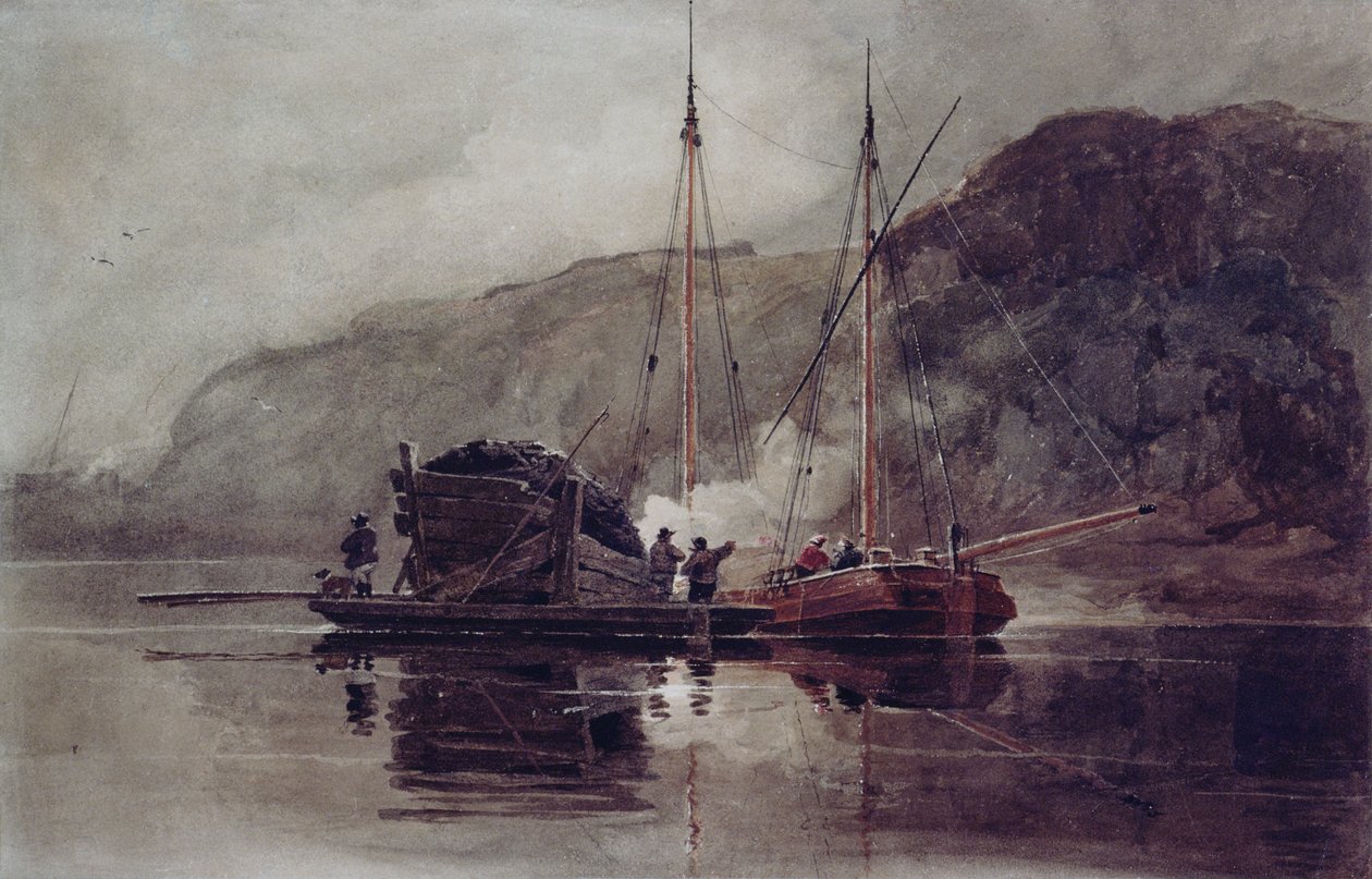 Kulpramme på Medway af Luke Clennell