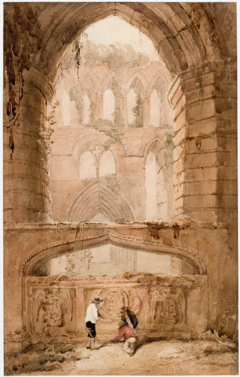 Interiør af Lanercost Priory (kropsfarve) af Luke Clennell