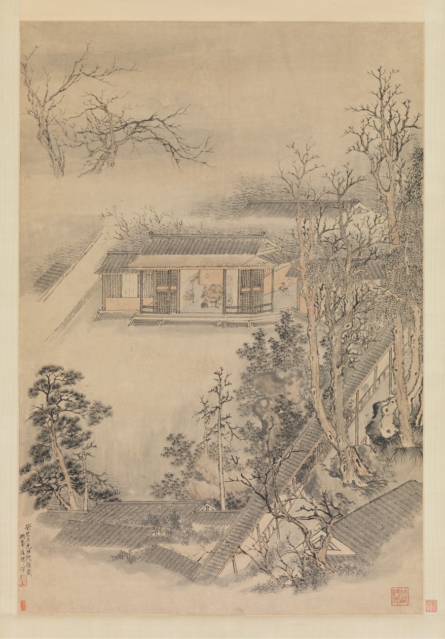 Drikke i bambushaven, 1773. af Luo Ping