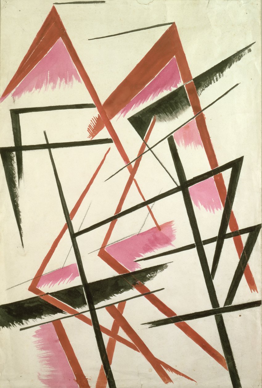 Lineær konstruktion, ca.1921 af Lyubov Sergeevna Popova