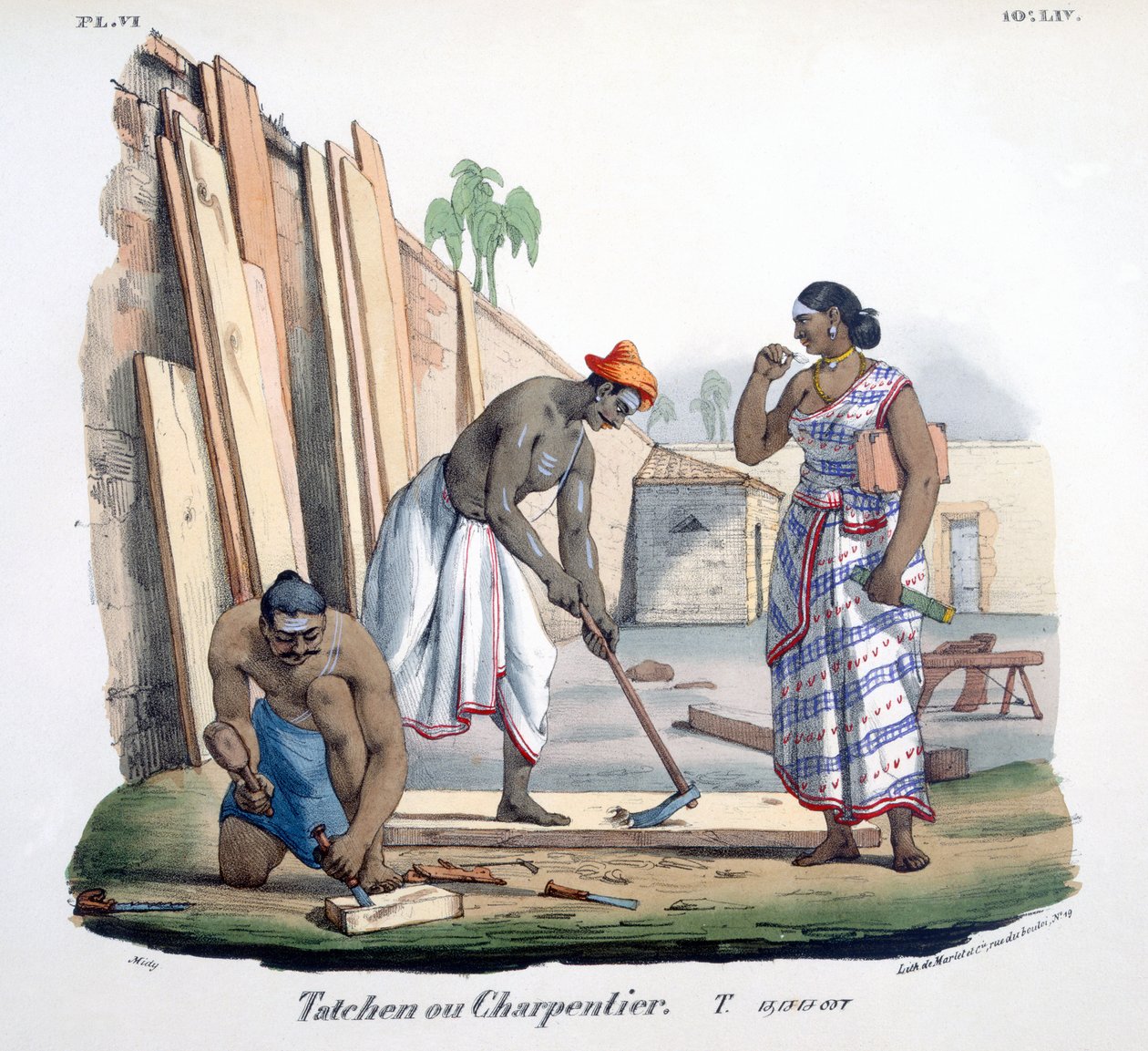 Tømrer, 1827-35 af M.E. Burnouf