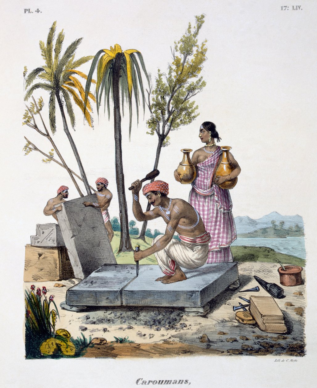 Stenhuggere, 1827-35 af M.E. Burnouf