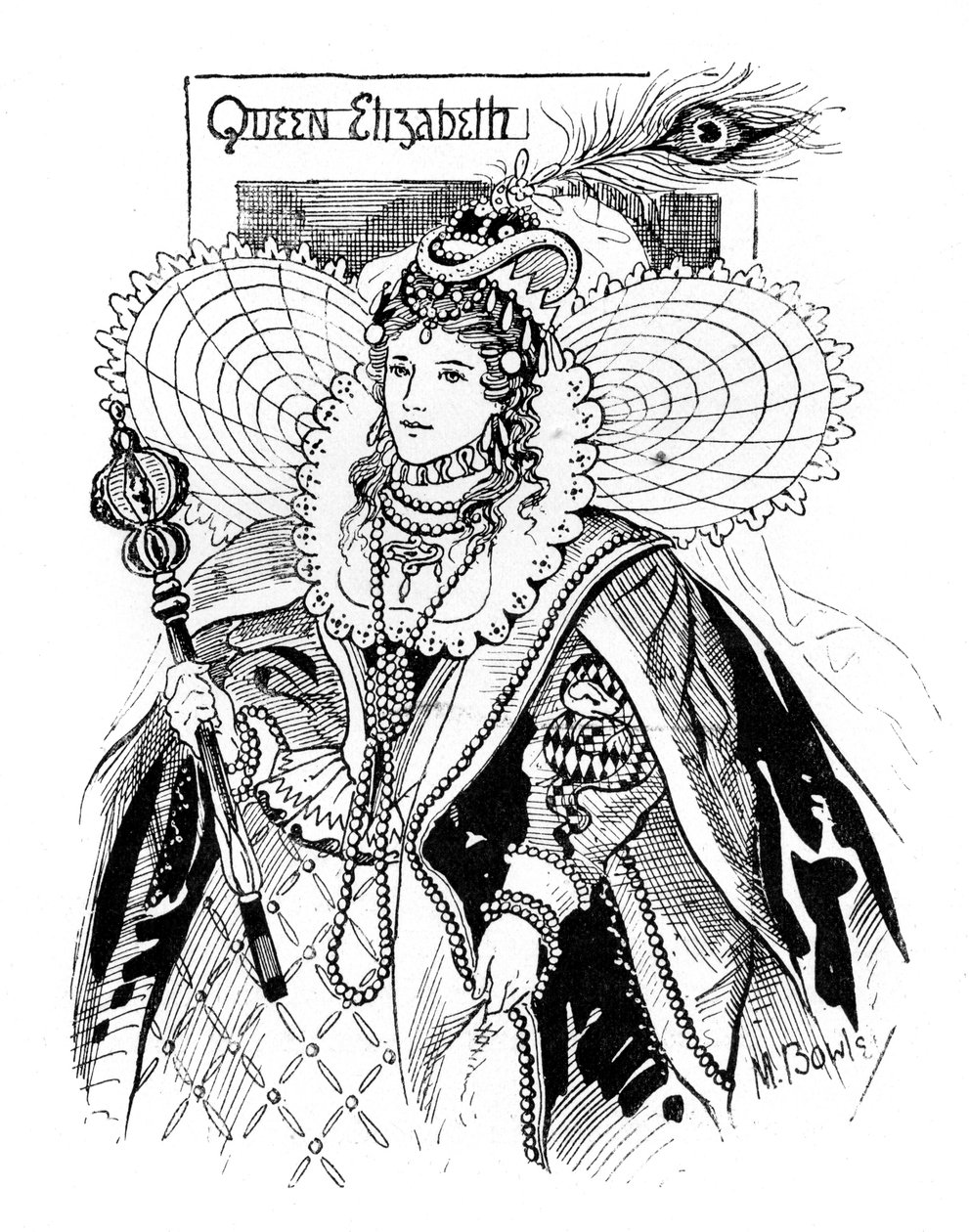 Dronning Elizabeth I 1533-1603, 1897. af M. Bowley