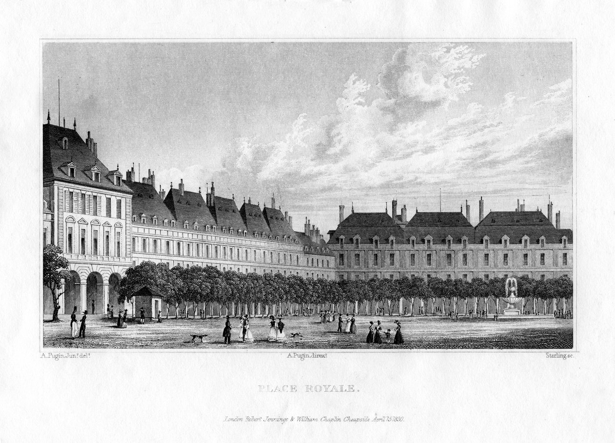 Place Royal, Paris, 1830 af M. J. Starling
