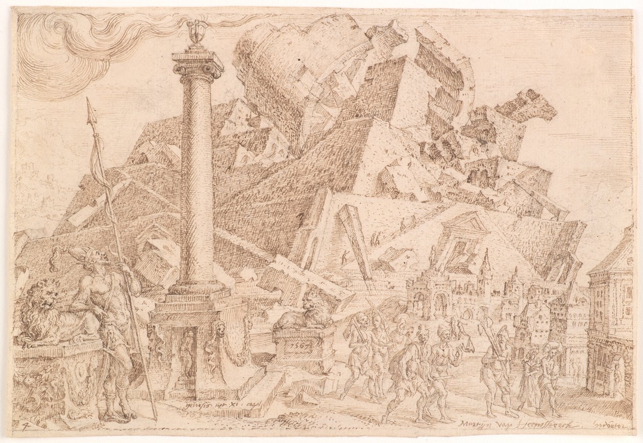 Babelstårnets ødelæggelse af Maarten van Heemskerck