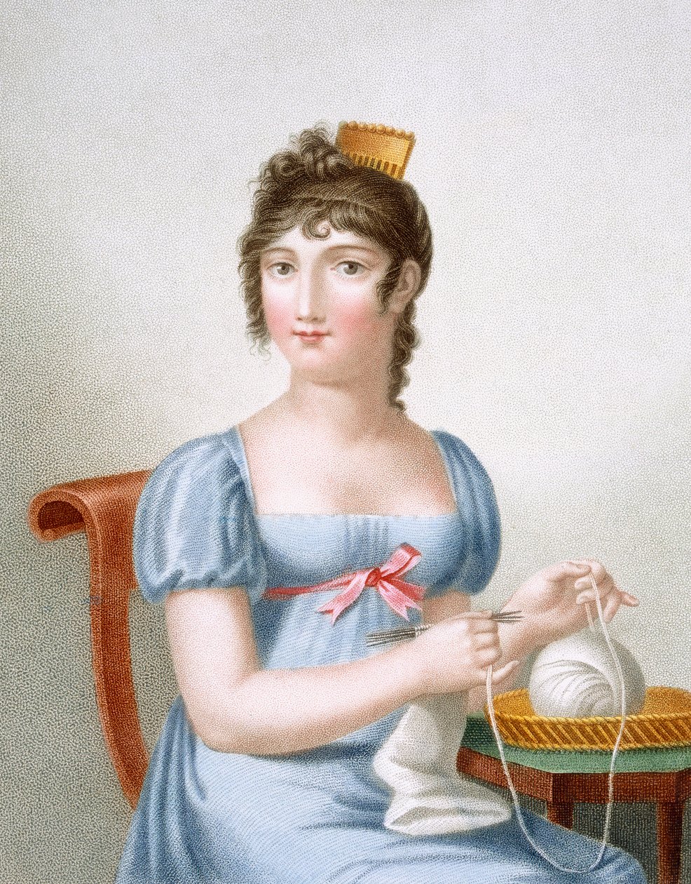 Strikkeren, graveret af Duthe, ca.1816 af Madame G. Busset Dubruste