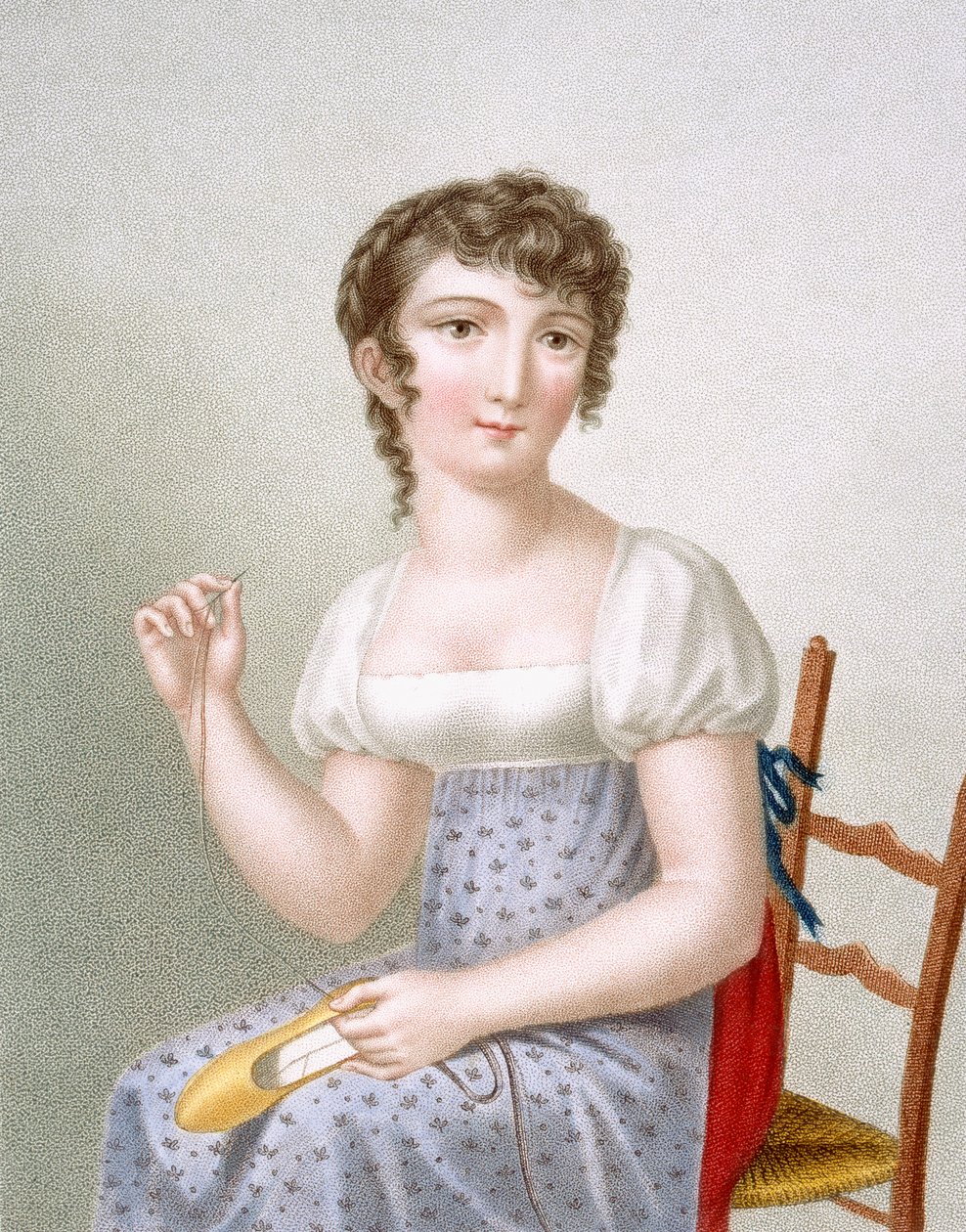 Brodereren, graveret af Duthe, c.1816 af Madame G. Busset Dubruste