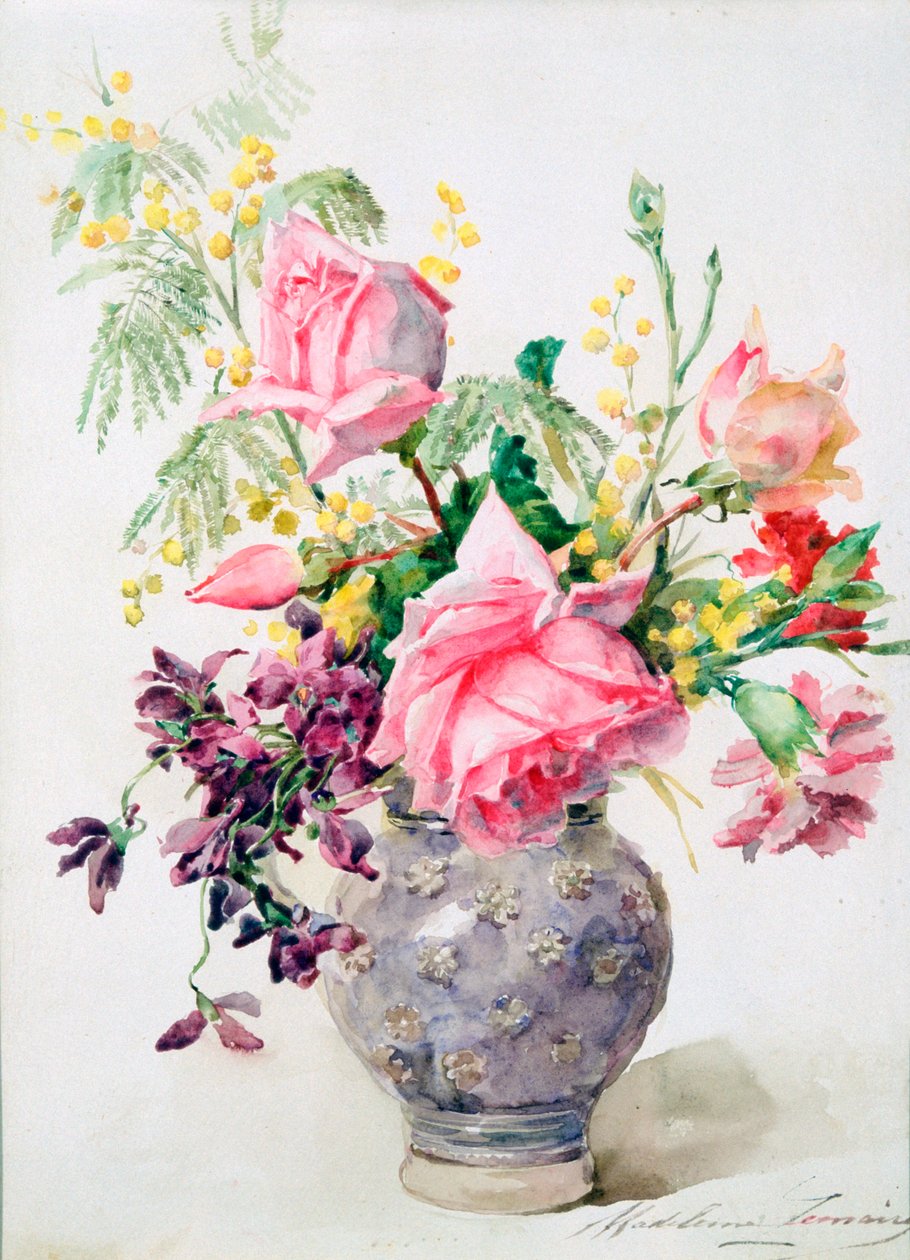 Vase of Roses, c1865-1928dani af Madeleine Jeanne Lemaire