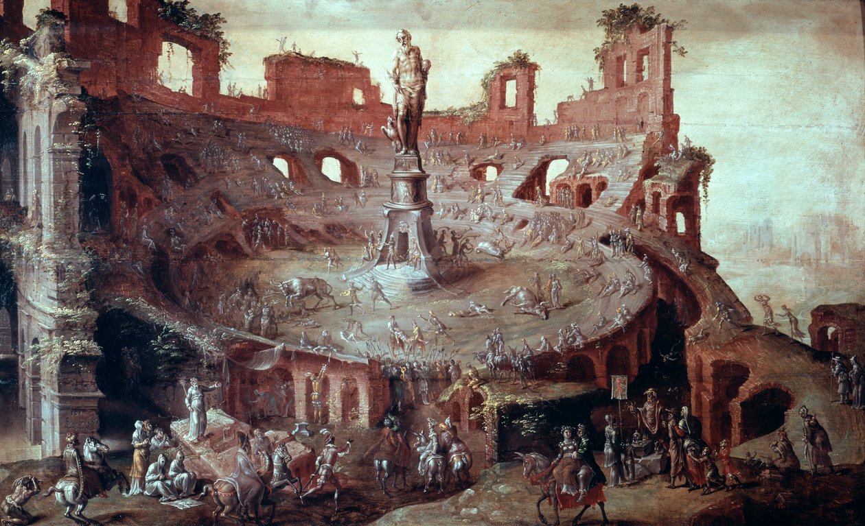 Tyrefægtning en antik, 1552. af Maerten van Heemskerck