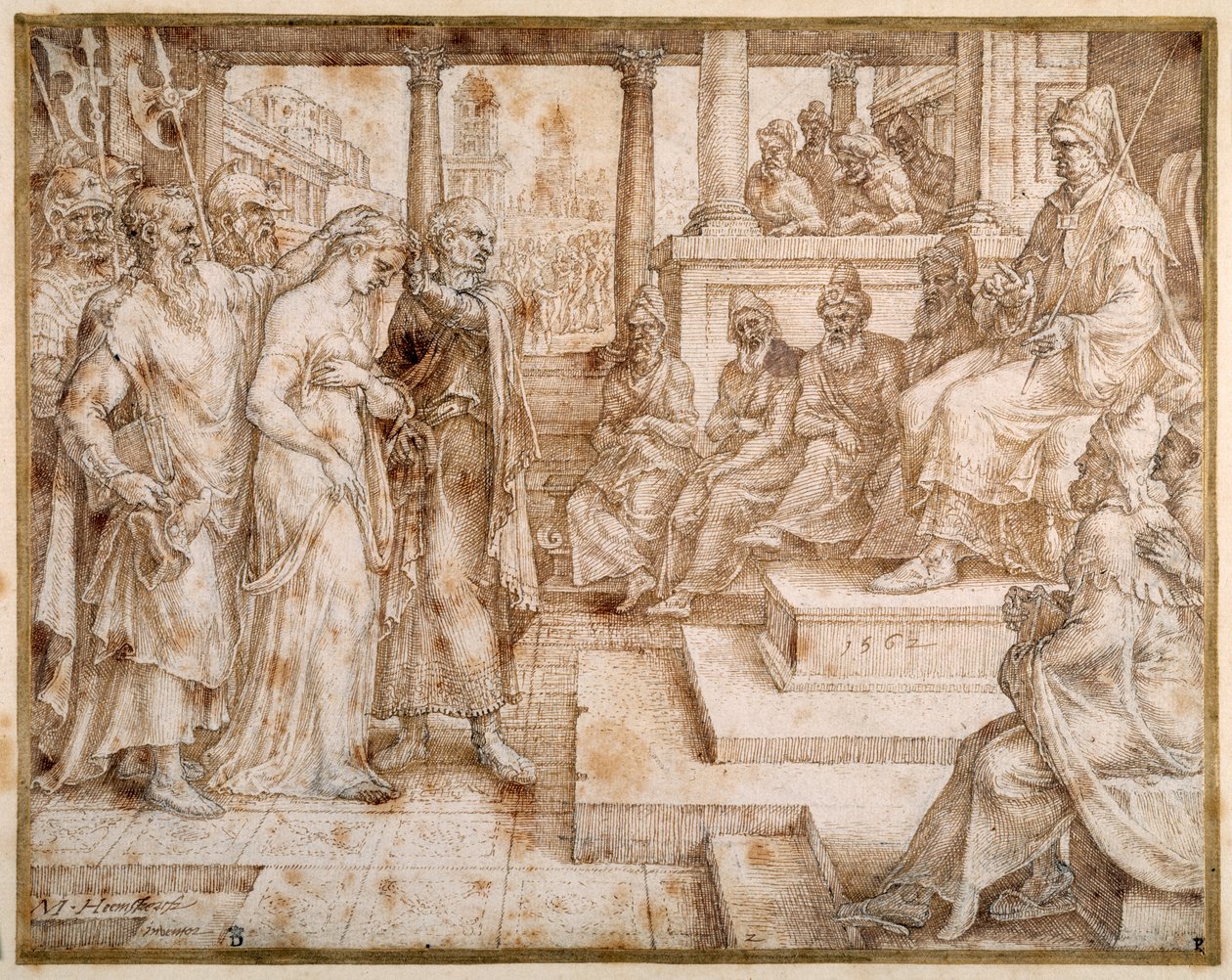 Susannah anklaget af de ældste af Maerten van Heemskerck