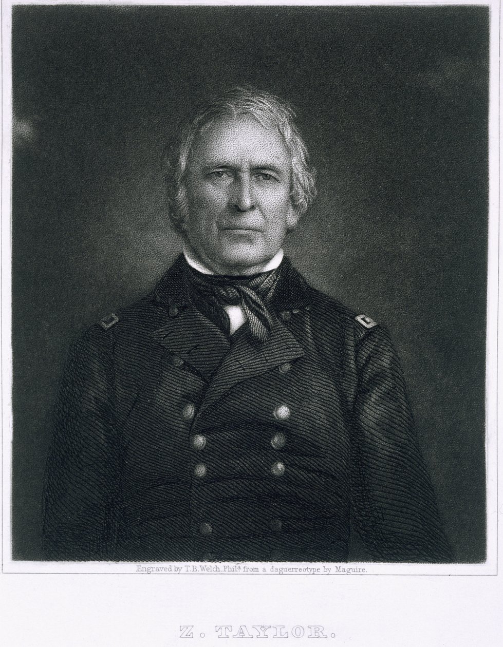 Zachary Taylor, graveret efter en daguerrotype af Thomas B. Welch (1814-74) af Maguire