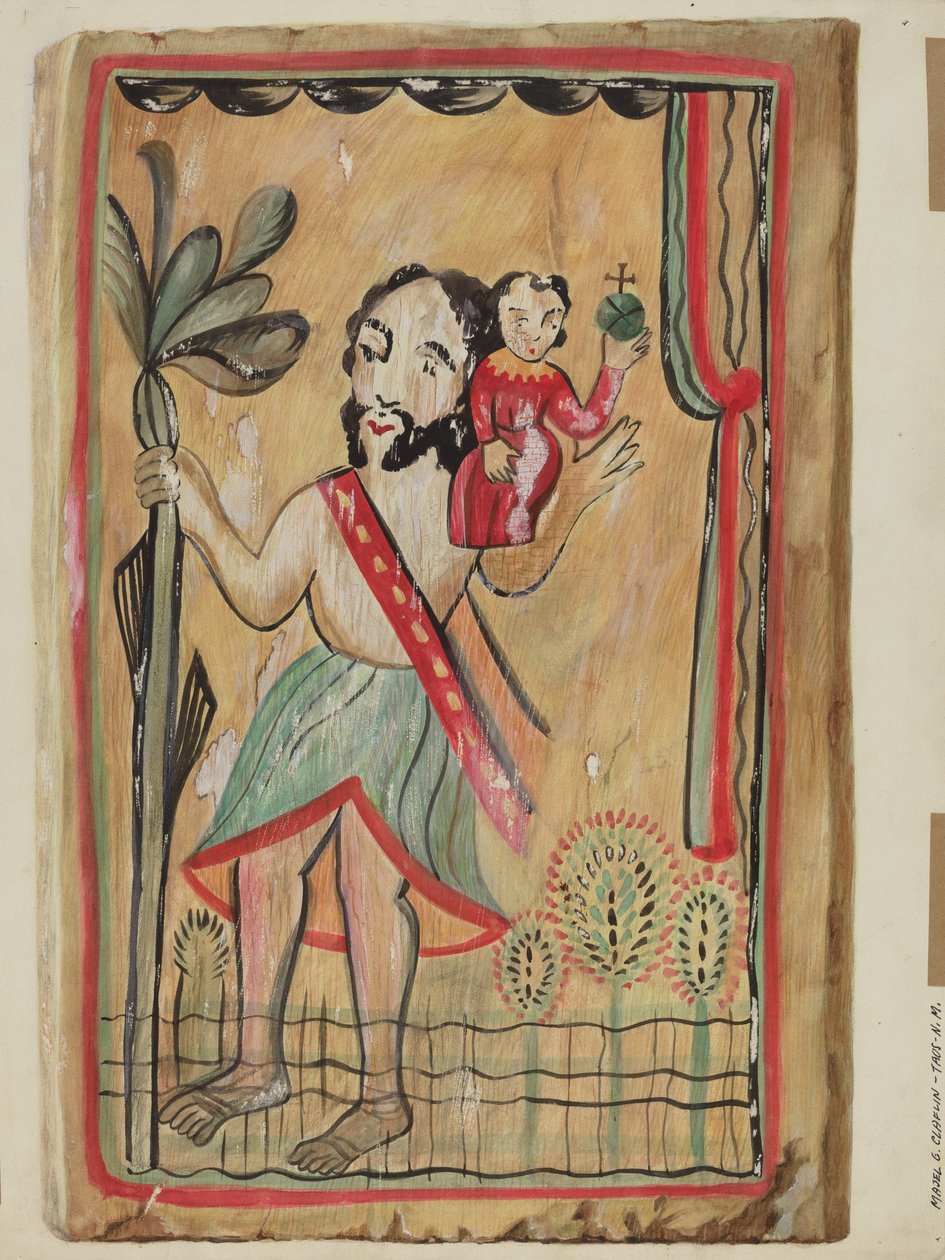 Retablo - San Christopher af Majel G. Claflin