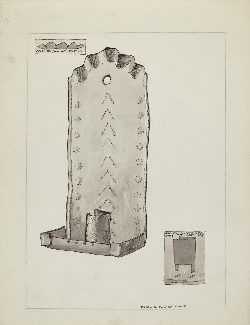 Bliklyslampe, 19351942. af Majel G. Claflin