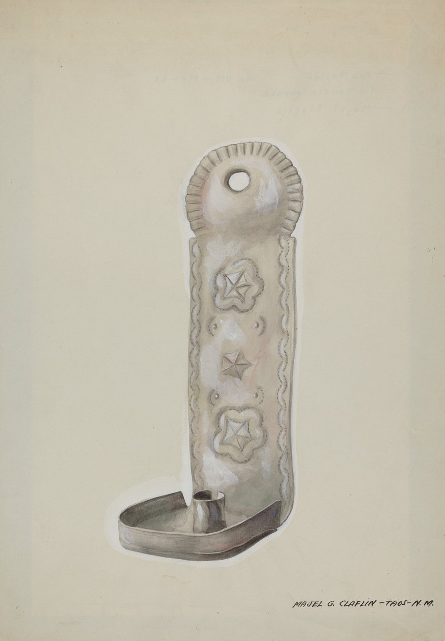 Bliklyslampe, ca. 1937. af Majel G. Claflin