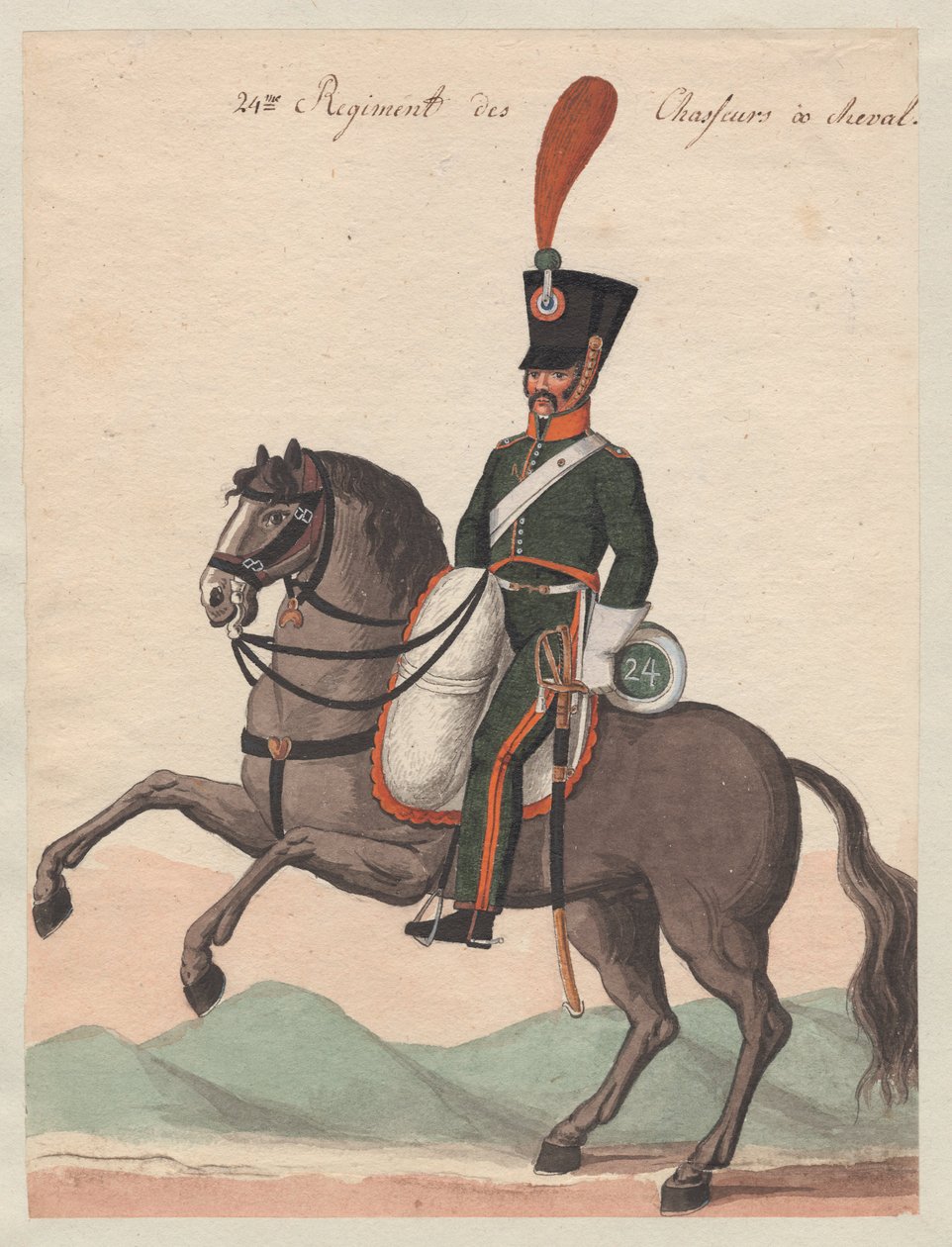 Tropper ved det 24. regiment af monterede chassører af Major Otto from Baden
