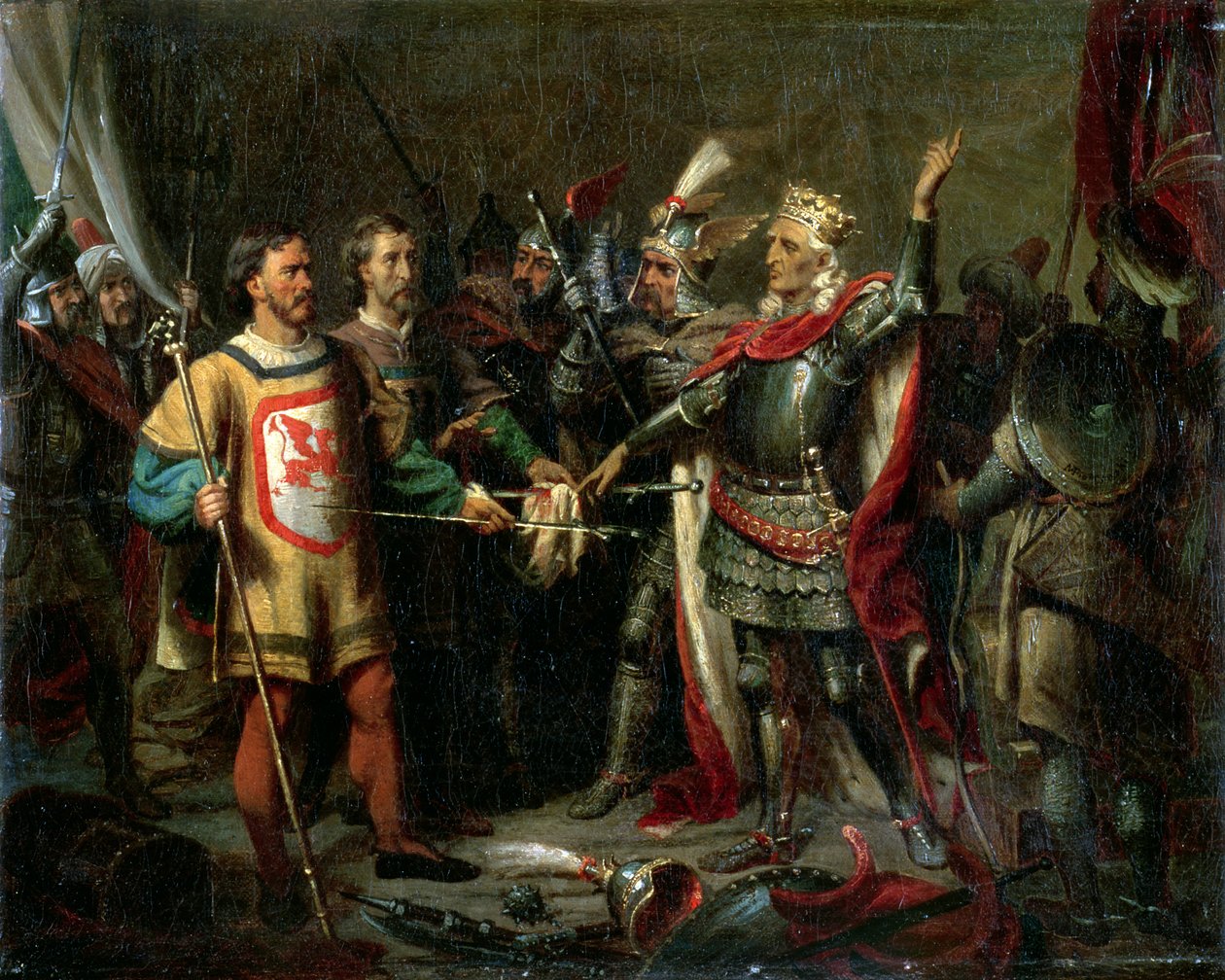 Wladyslaw II Jagiello før slaget ved Tannenberg, 15. juli 1410, 1854 af Maksymiljan Antoni Piotrowski