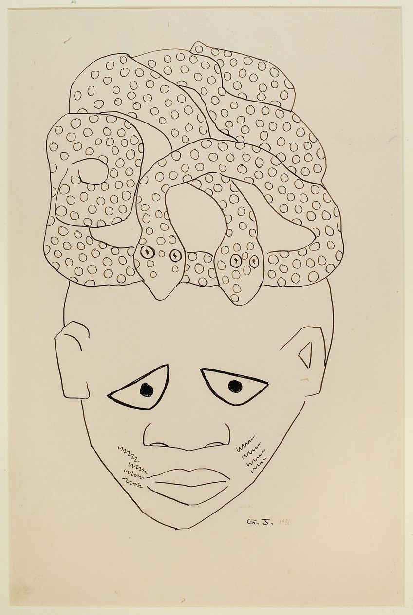 Studie af en maske af Malvin Gray Johnson