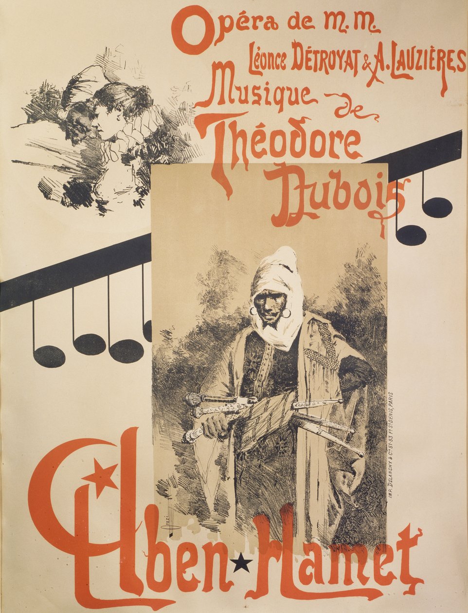 Plakat for Aben Hamet, opera af Manuel Orazi