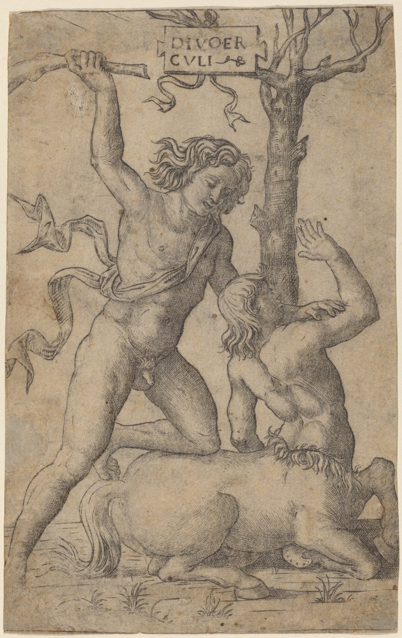 Hercules og Nessus af Marcantonio Raimondi