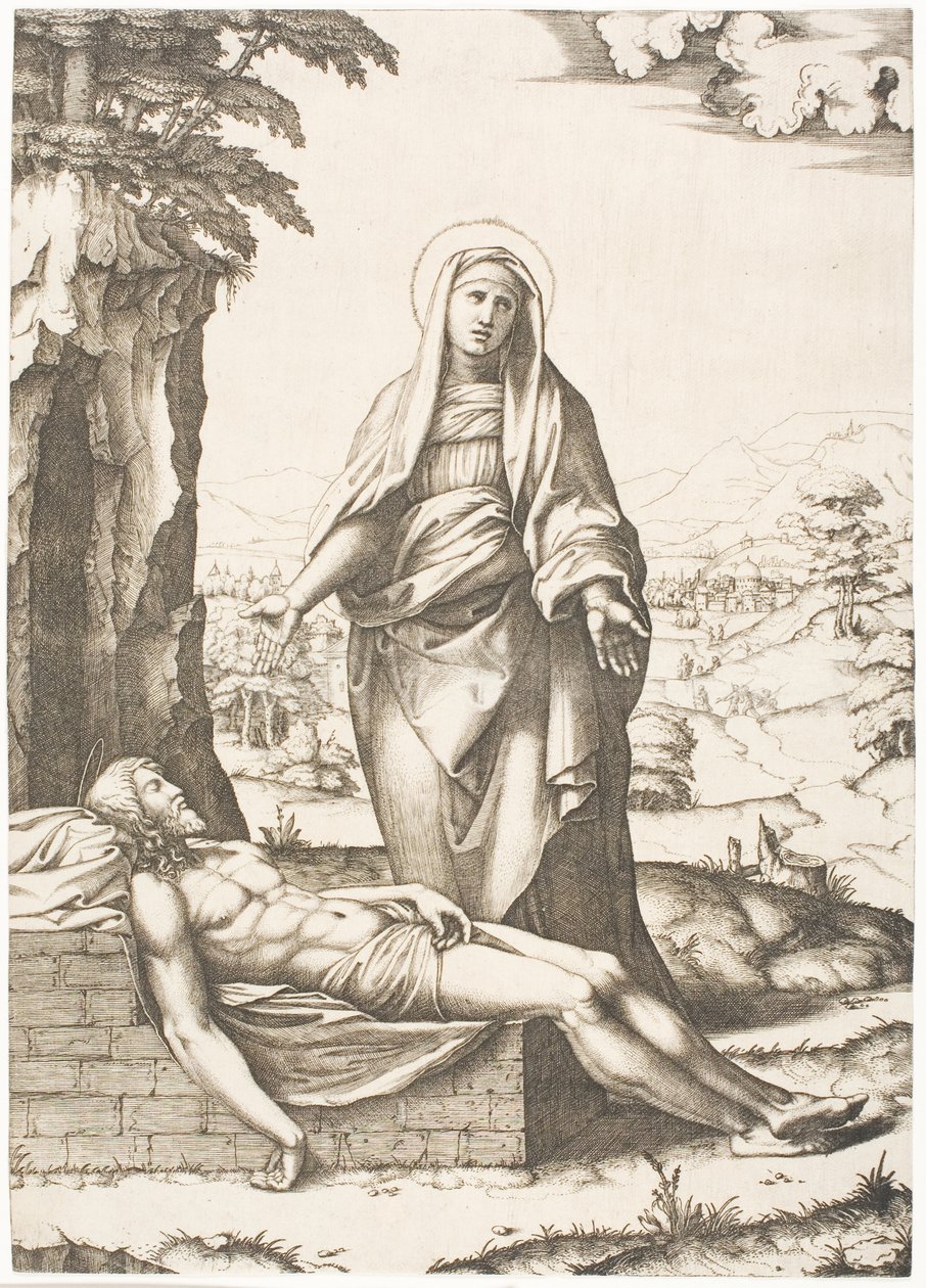 Pietà af Marcantonio Raimondi