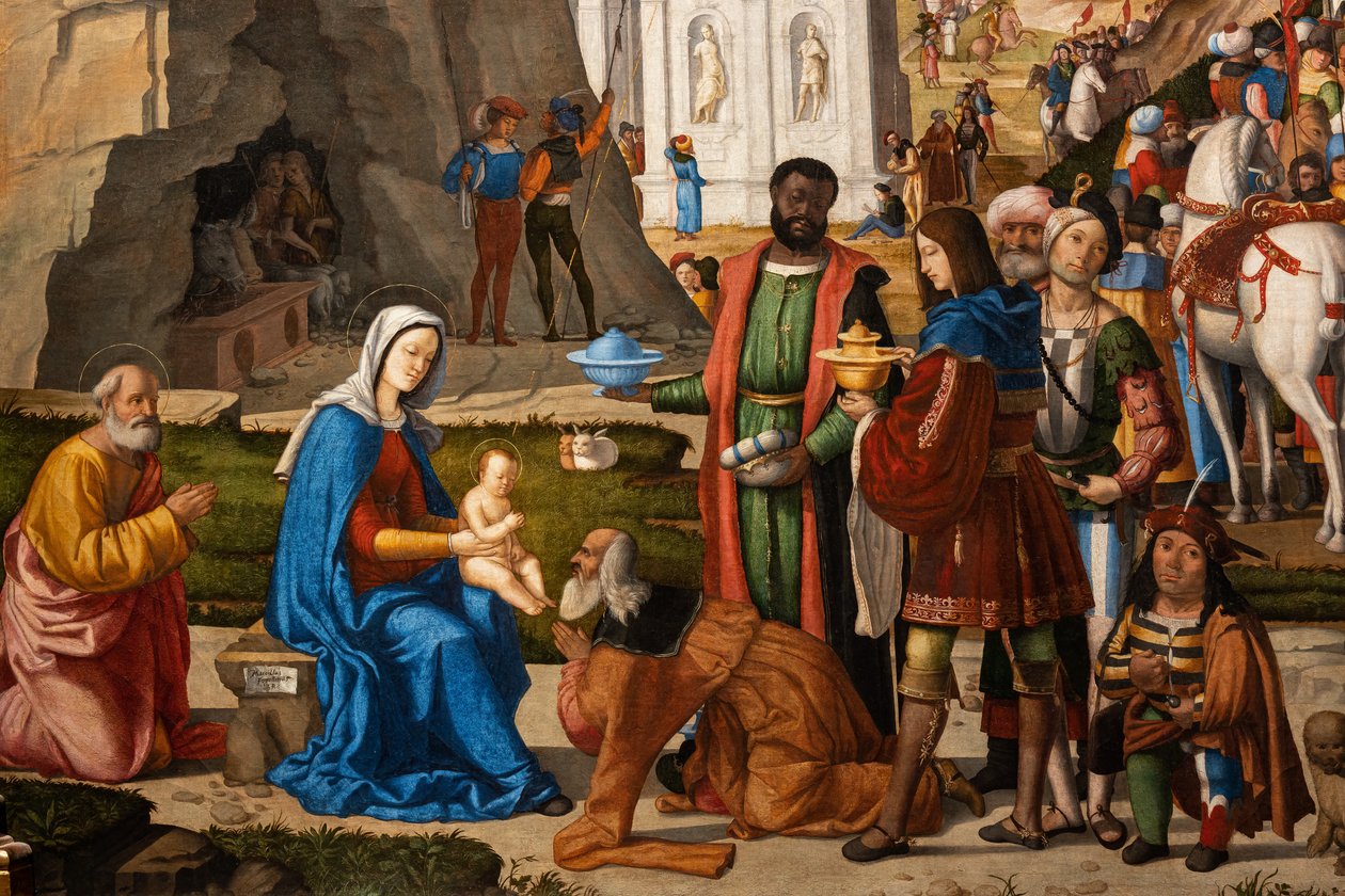 Tilbedelse af de vise mænd, detaljer af Marcello Fogolino