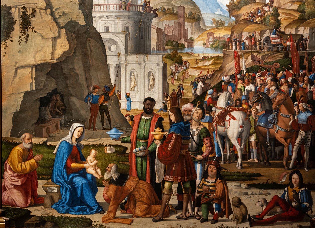 Tilbedelse af de vise mænd, detaljer af Marcello Fogolino