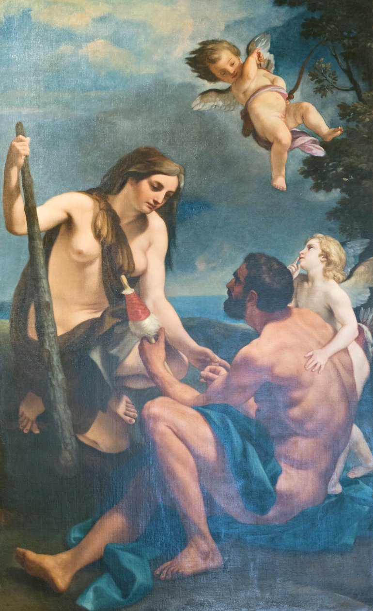 Hercules og Omphale af Marco Benefial