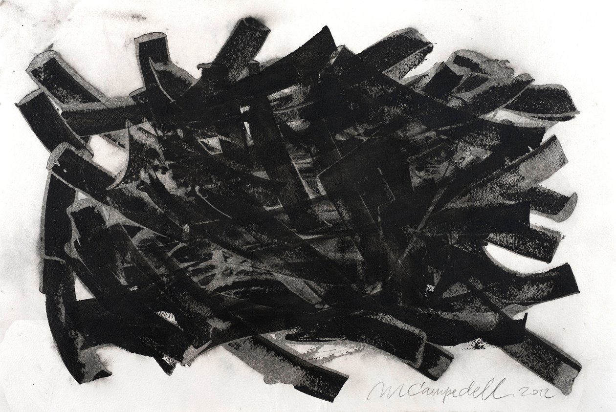 Saltus, 2012 (blæk på papir) af Marco Campedelli