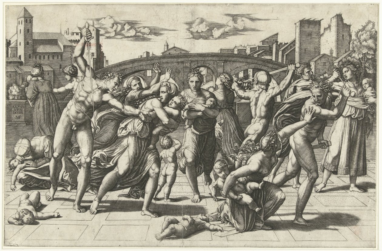 Barnedrab i Betlehem af Marco Dente (possibly)