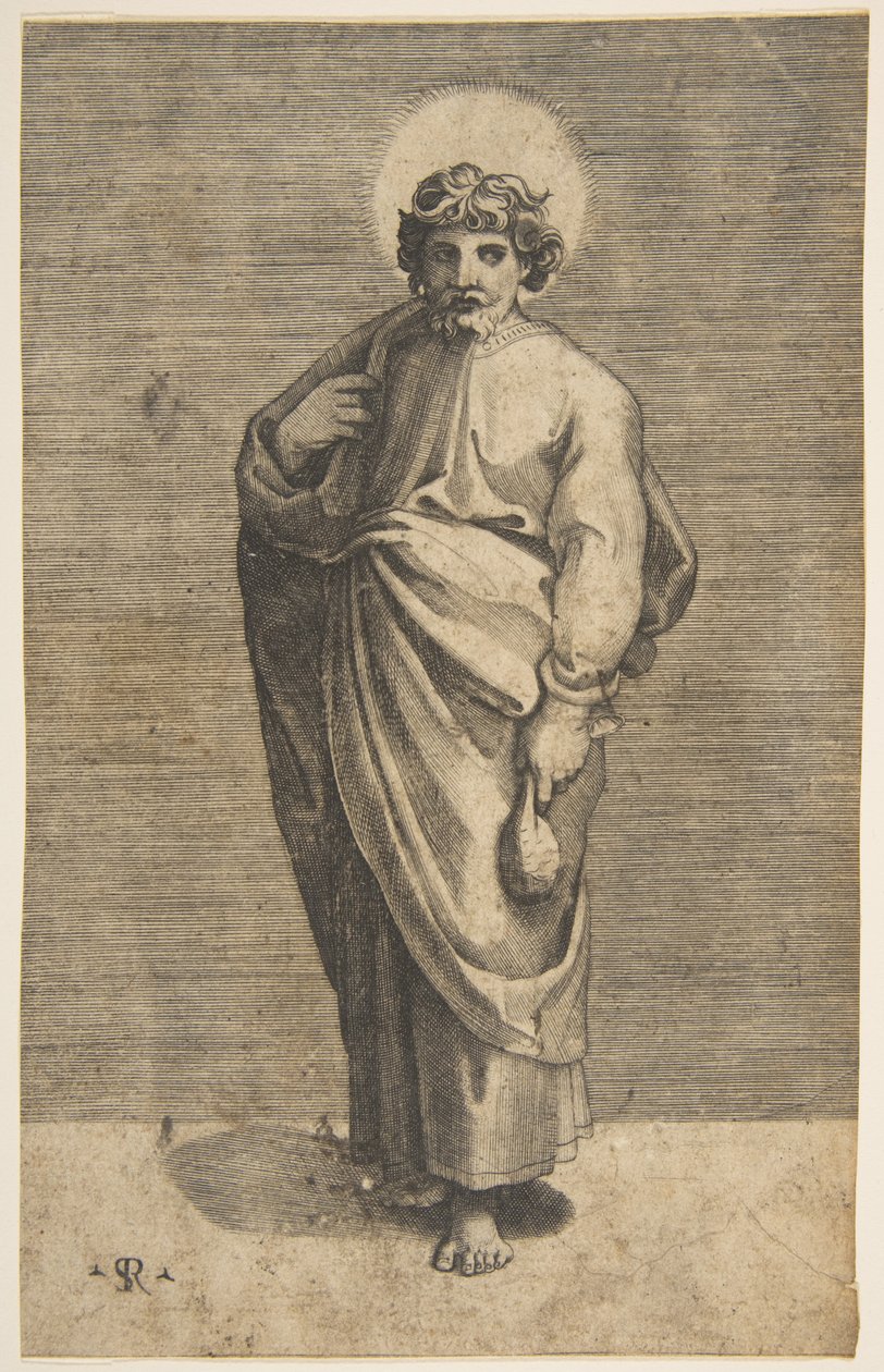 Saint Matthew holder en pose, ca. 1515-27. af Marco Dente