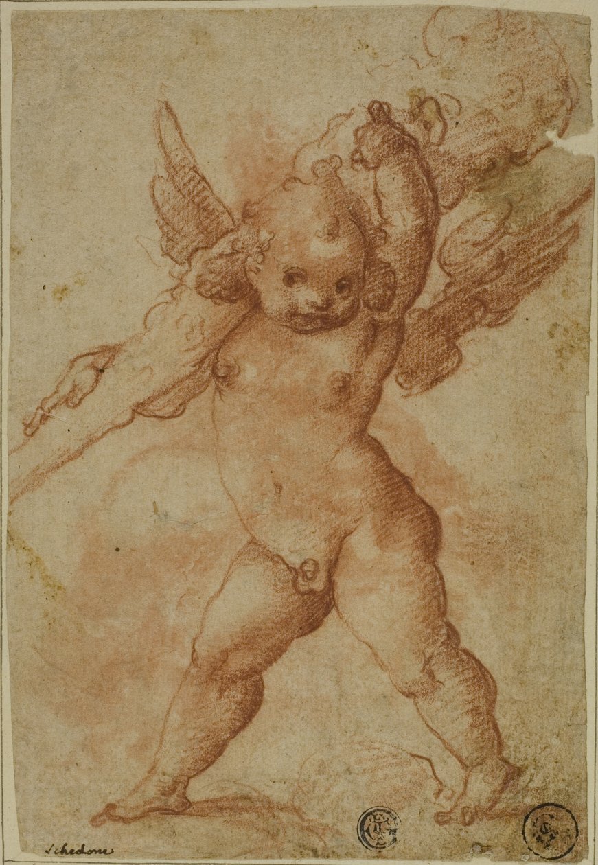 Putto med Club of Hercules af Marco Marchetti