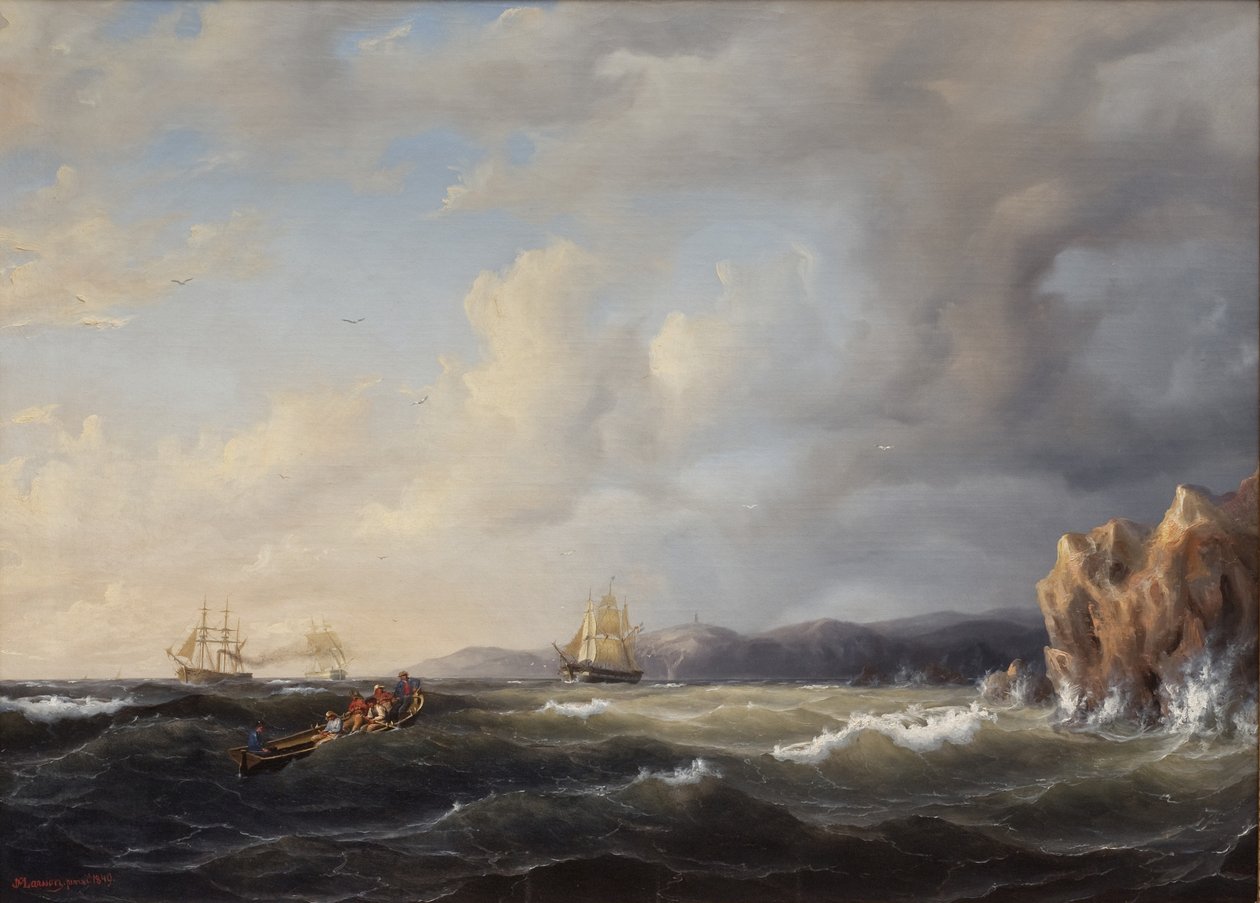 Barkslag til Windward ved Kullaberg, 1849 af Marcus Larson