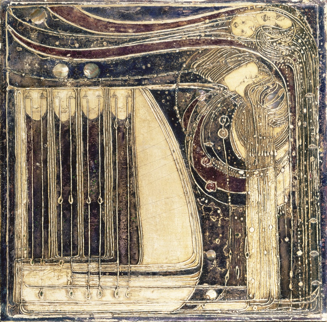 The Opera of the Sea, ca. 1902 (indlagt gesso panel) af Margaret MacDonald Mackintosh