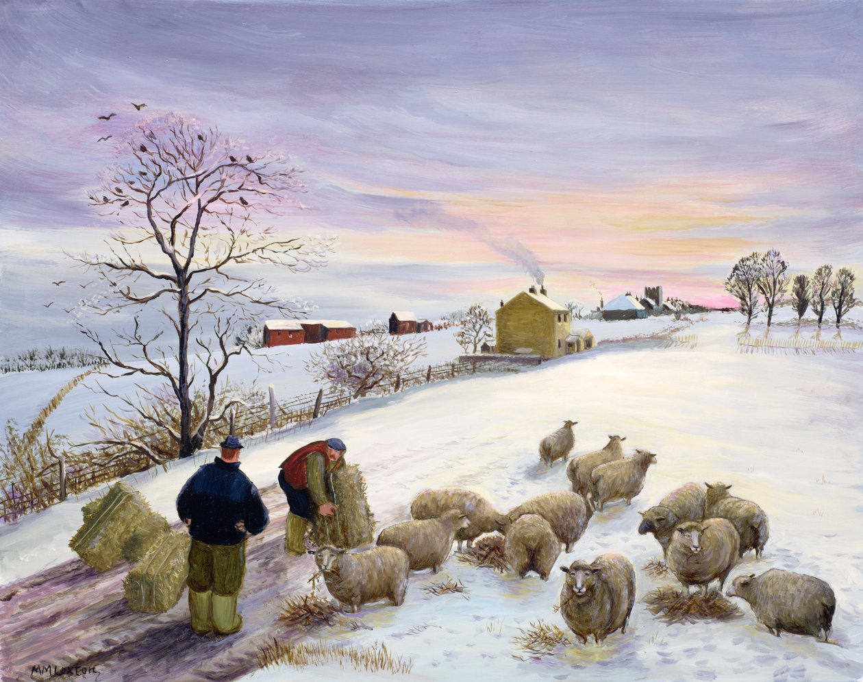 Fodring af får om vinteren af Margaret Loxton