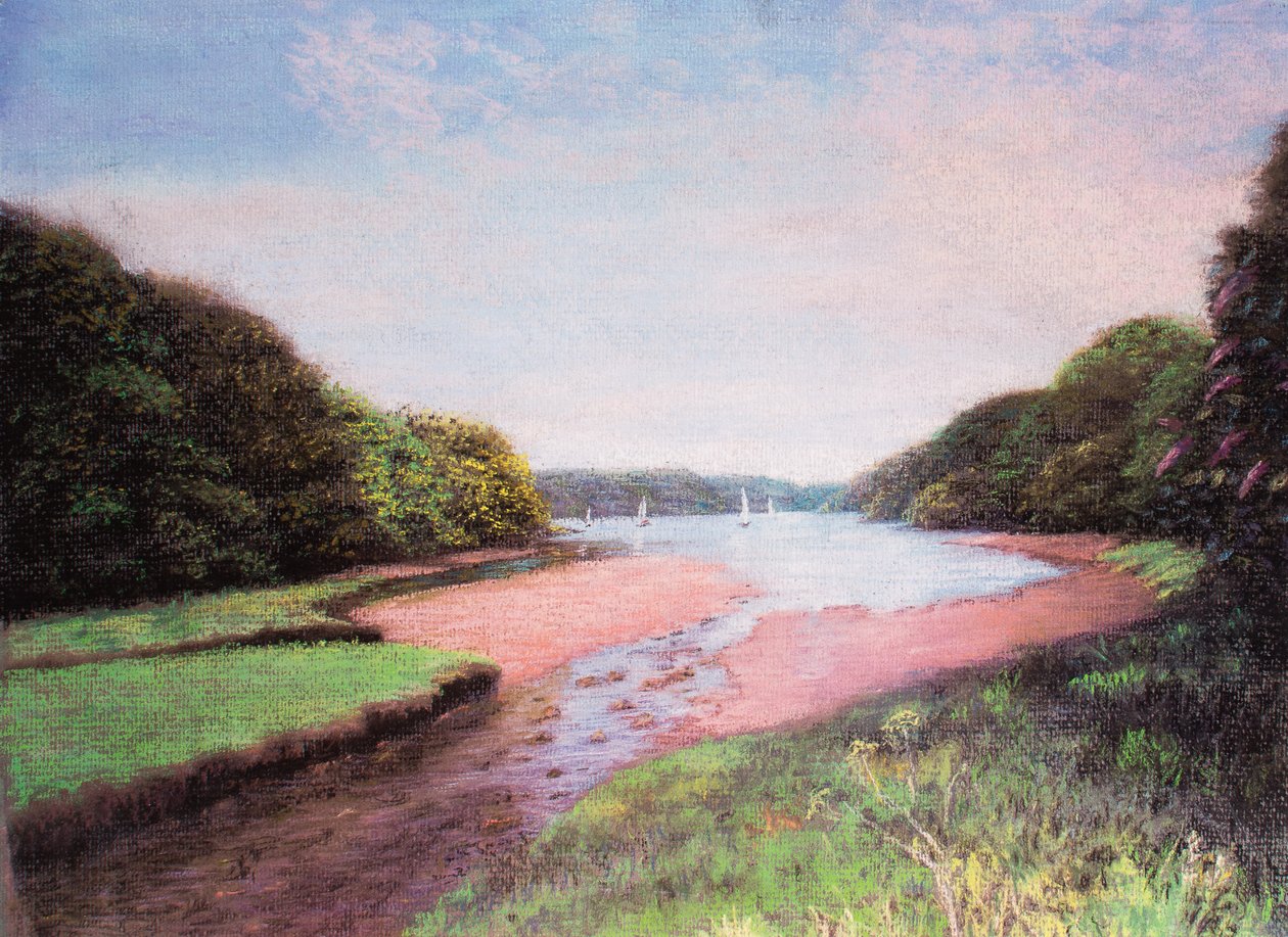 Dittisham, South Devon, 1997 (pastel) af Margo Starkey