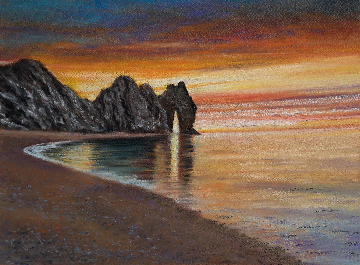 Durdle dør. Dorset, 2020 (pastel) af Margo Starkey