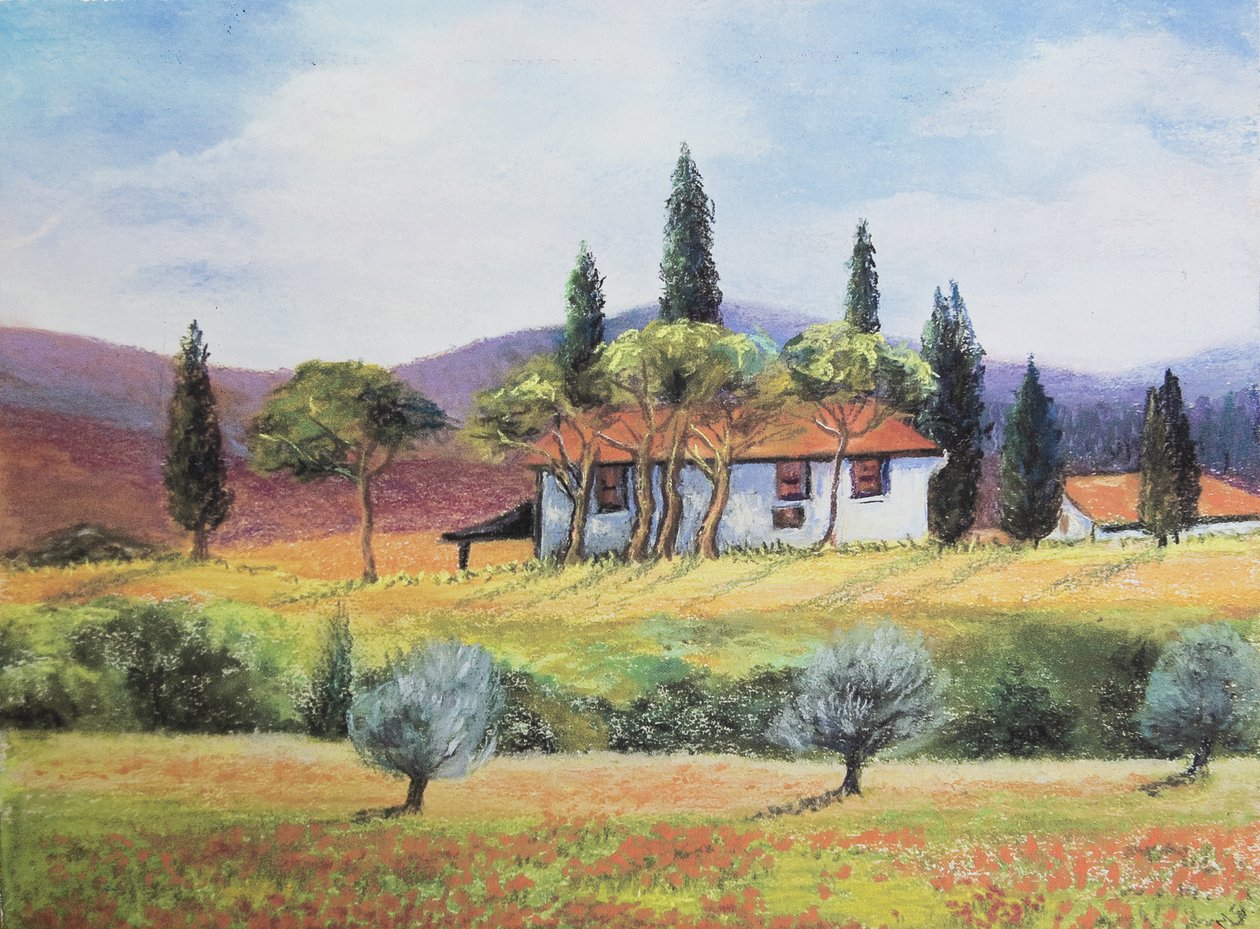 Fransk landbrugsjord, 2020 (pastel) af Margo Starkey