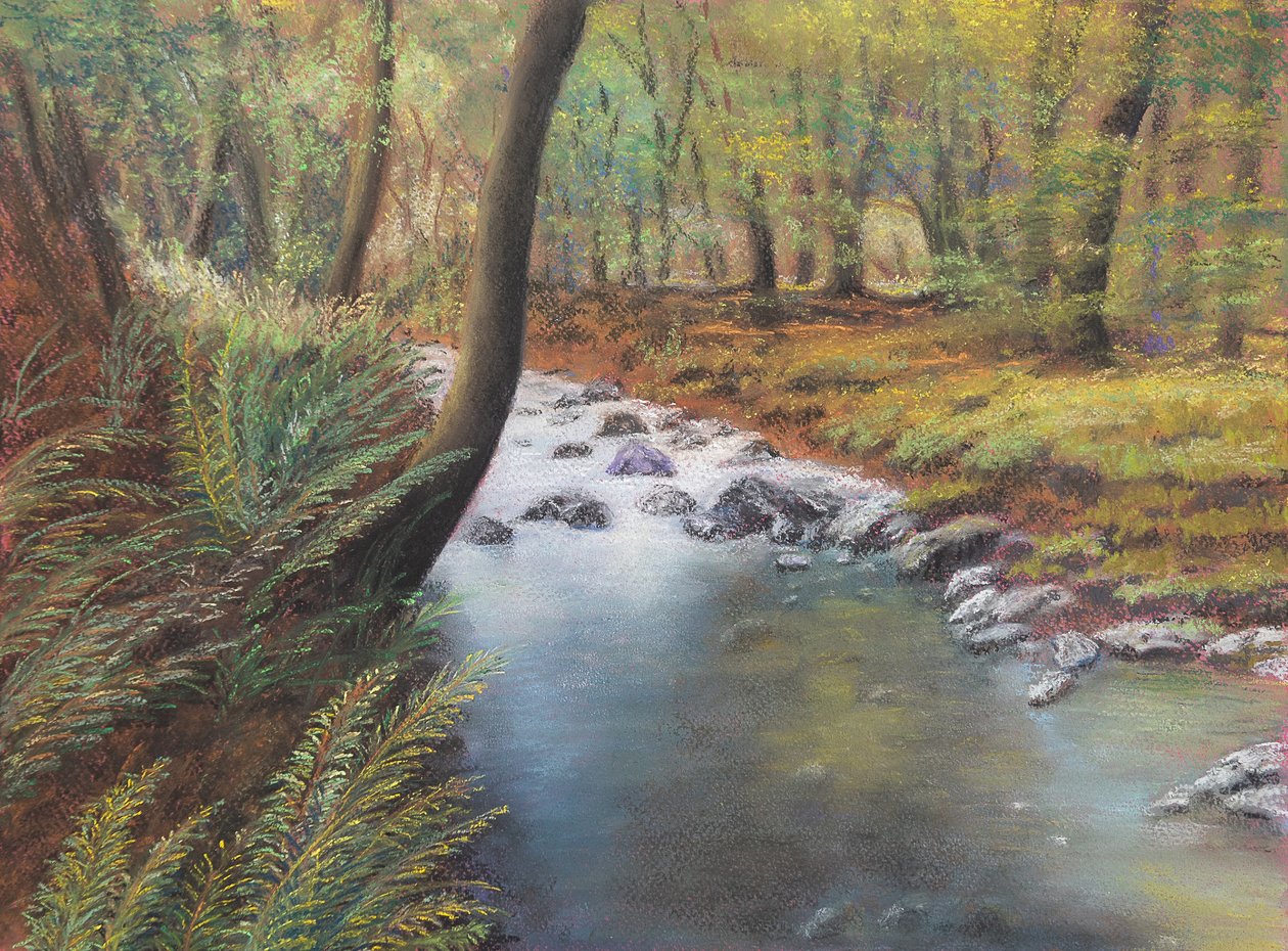 Forår i skoven, 2020 (pastel) af Margo Starkey