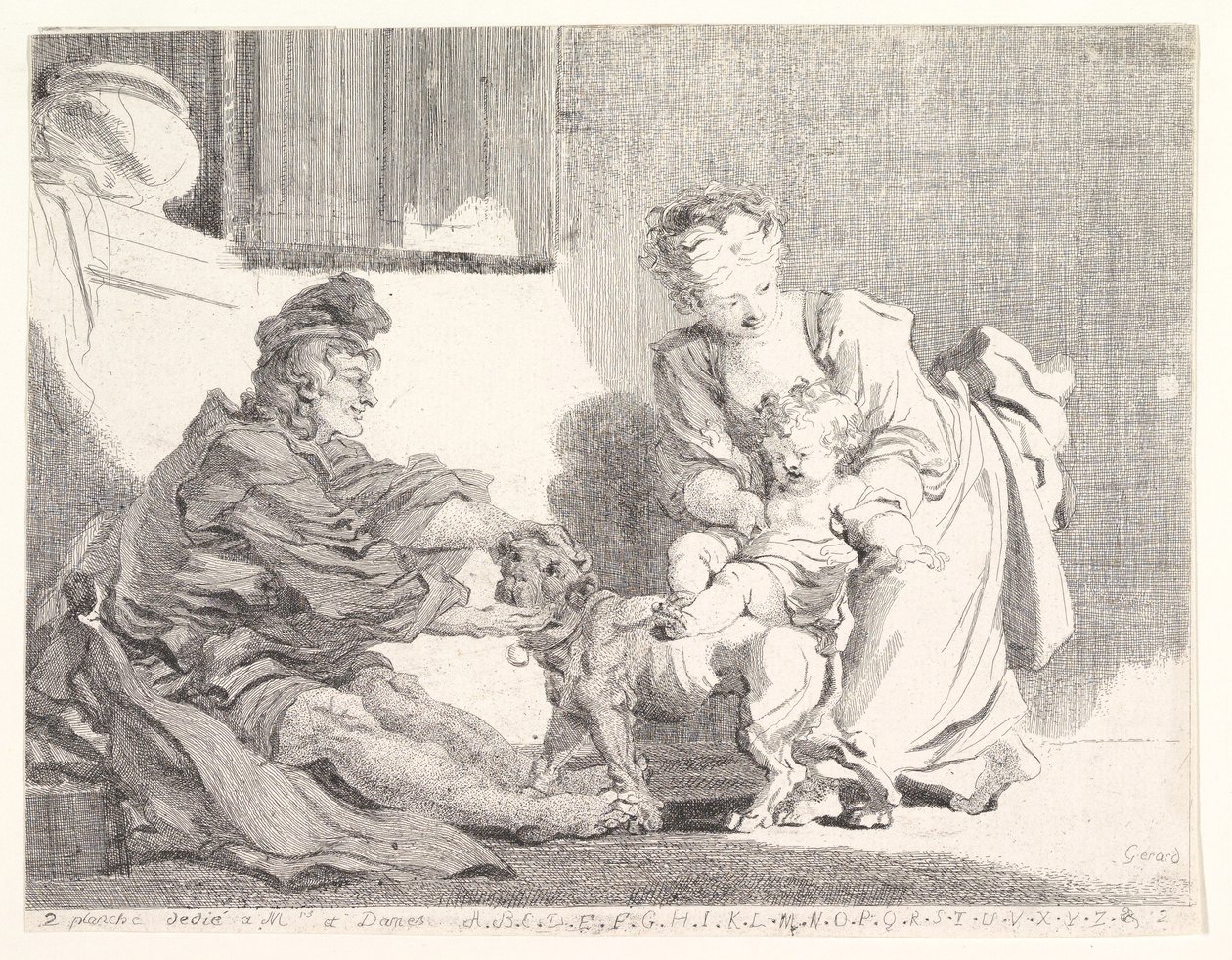 Barnet og Bulldoggen, 1778. af Marguerite Gerard