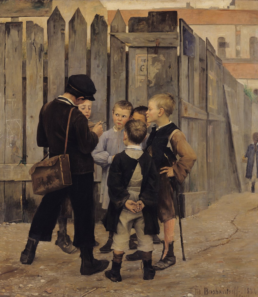Mødet, 1884 af Maria Konstantinova Bashkirtseva