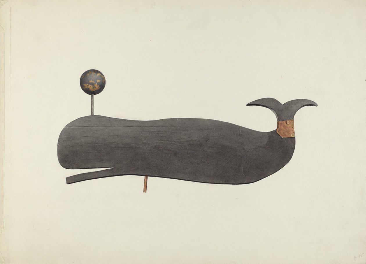 Whale Weather Vane, ca. 1938. af Marian Page