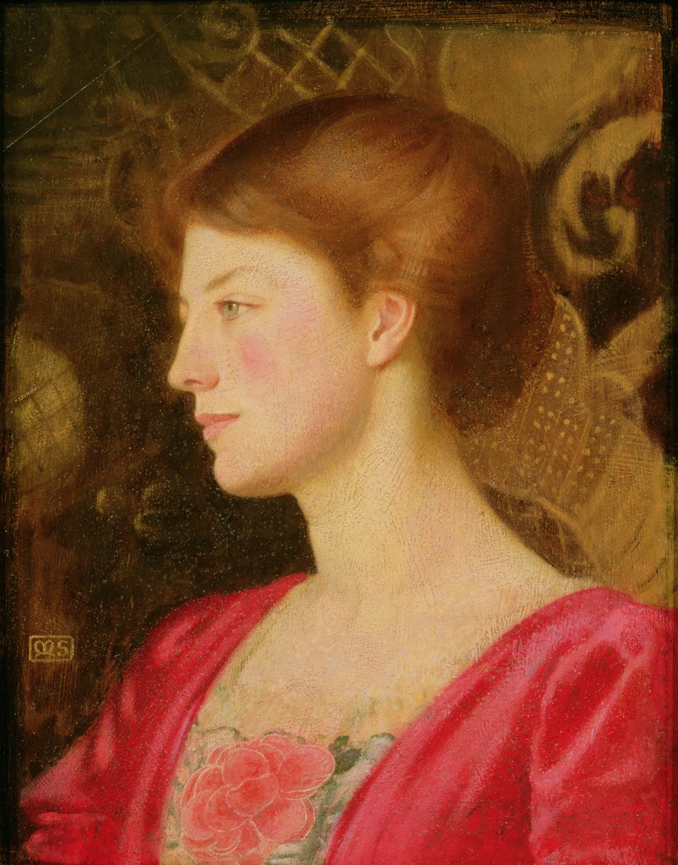 Portræt af Lady Irene Stokes (født Ionides) ca. 1908 af Marianne Stokes