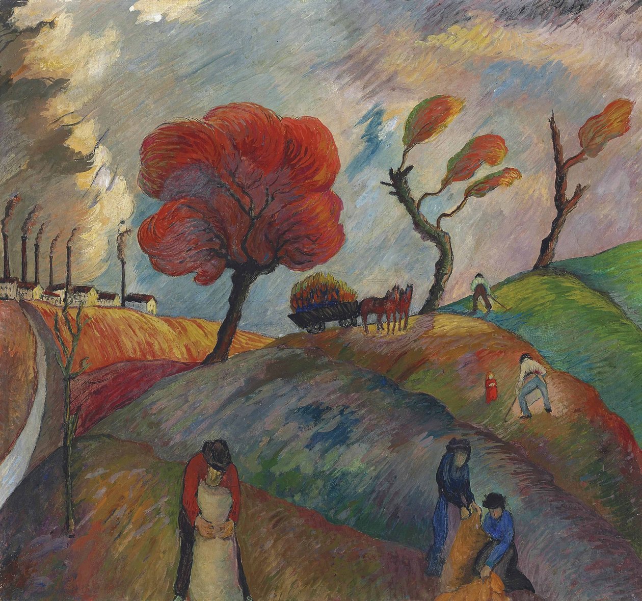 Myrebakke, ca. 1916. af Marianne von Werefkin