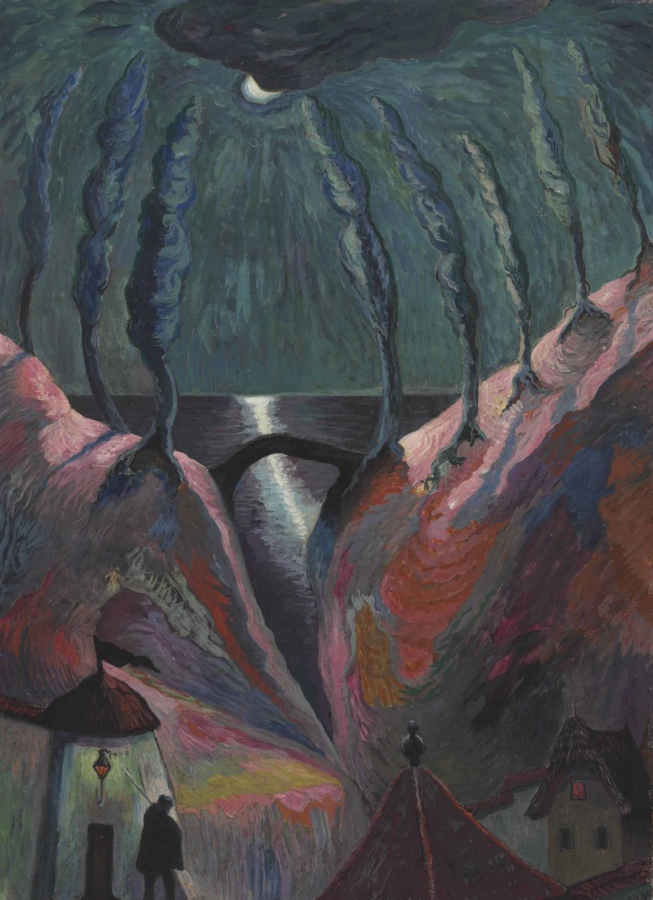 Fantastisk nat, 1917. af Marianne von Werefkin