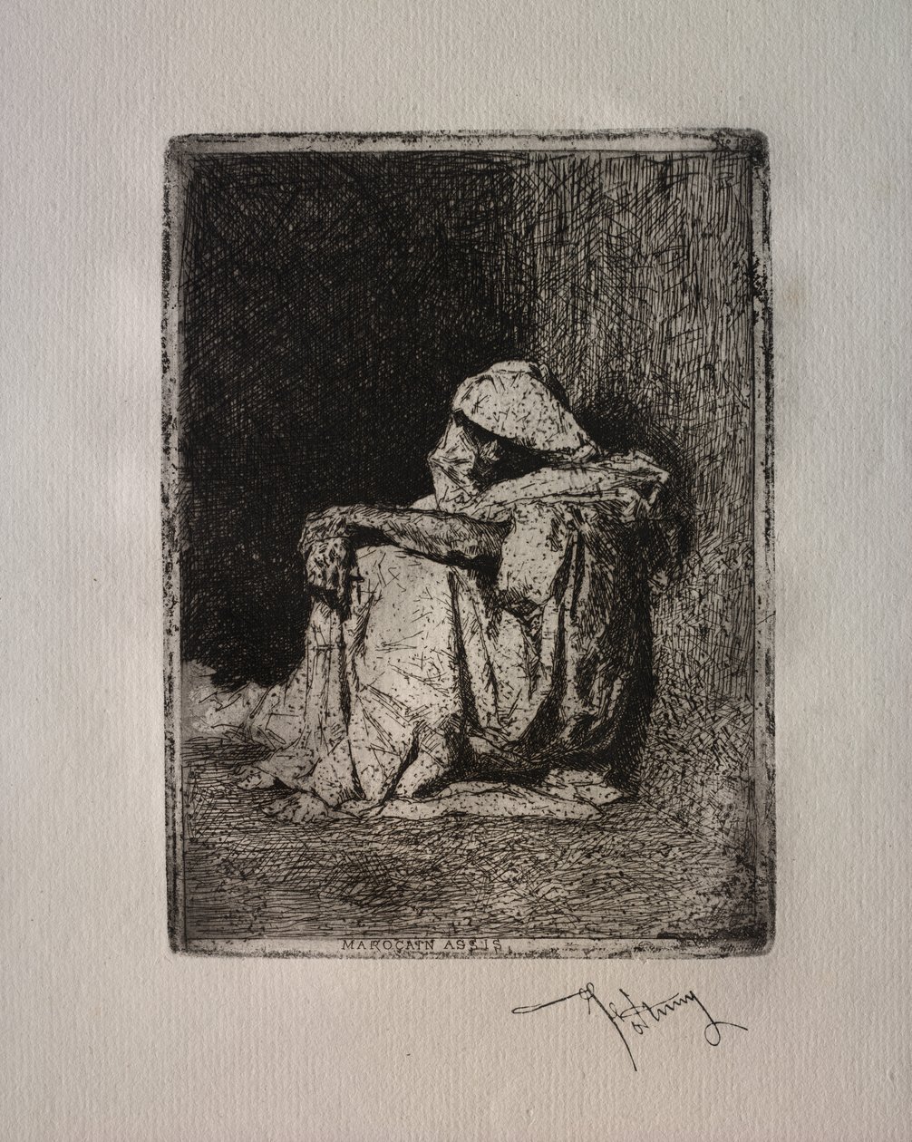 Siddende marokkansk. af Mariano Fortuny y Carbó