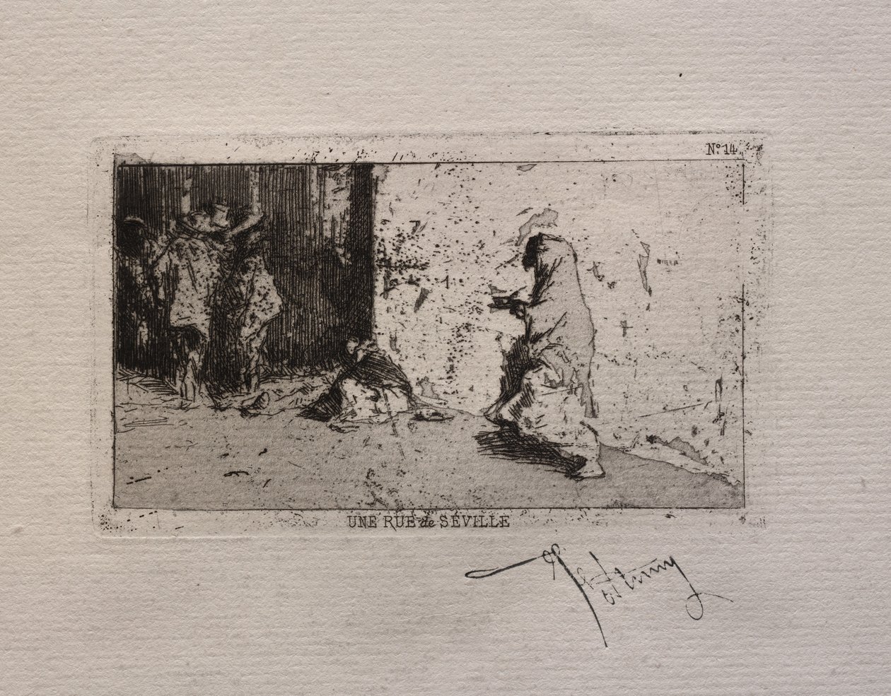 En gade i Sevilla. af Mariano Fortuny y Carbó
