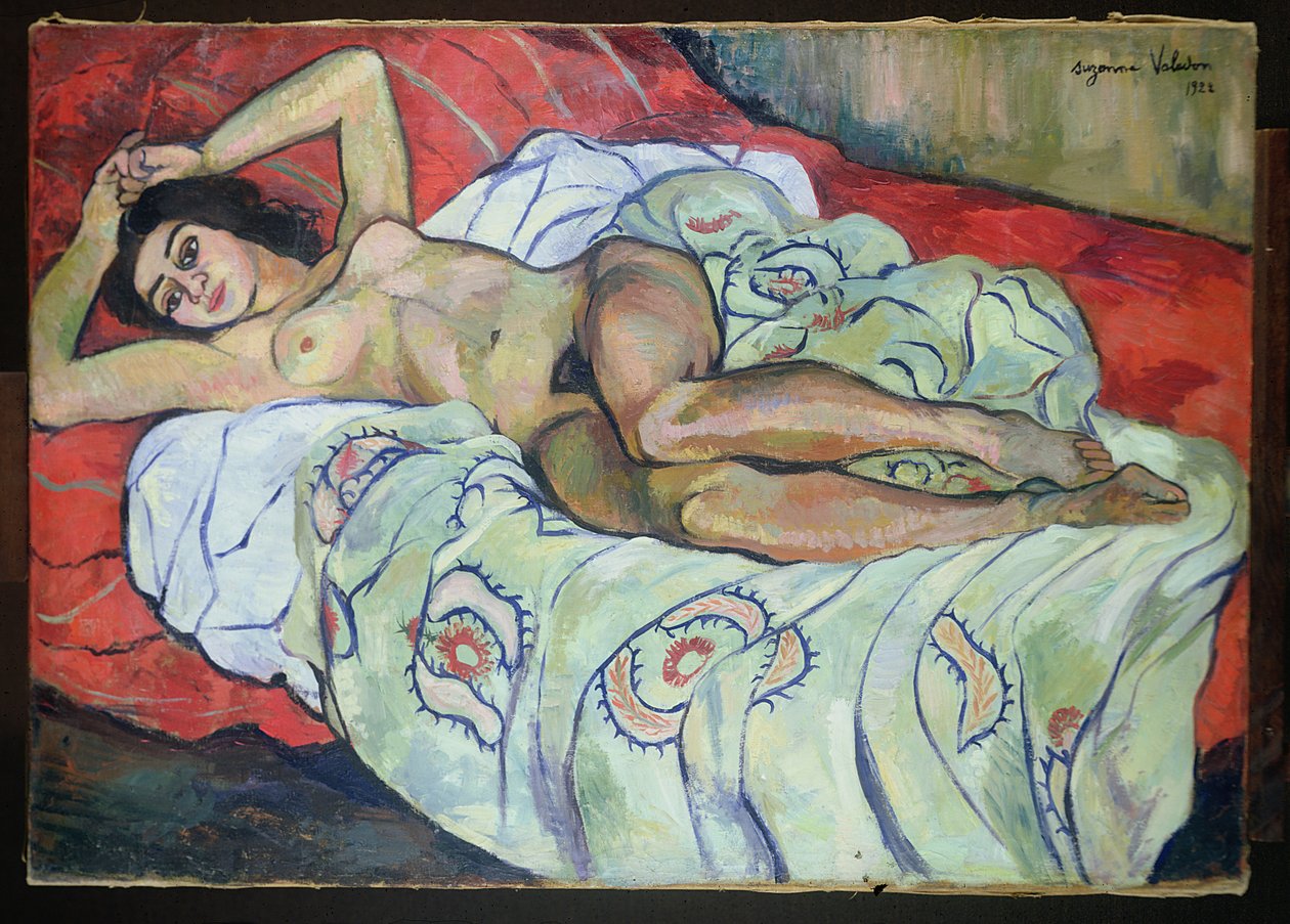 Nøgen kvinde tilbagelænet af Marie Clementine (Suzanne) Valadon
